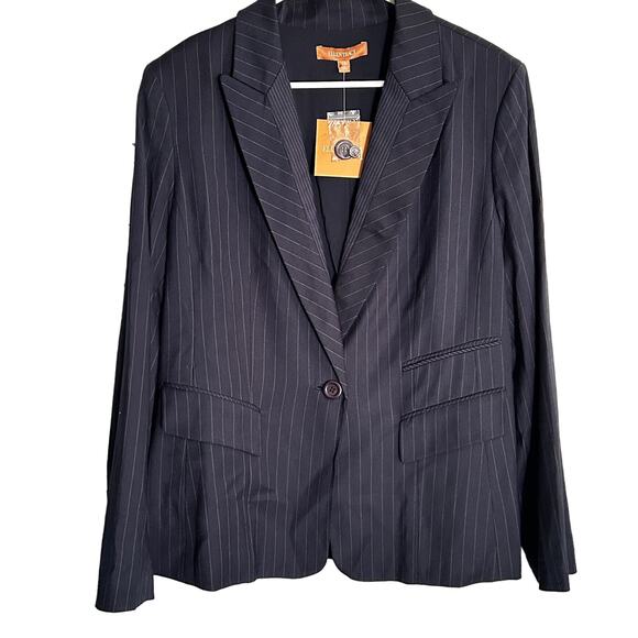 Ellen Tracy Pin Stripe Blazer 18 NWT Blue Jacket Academia Office Career Prep - Picture 1 of 5